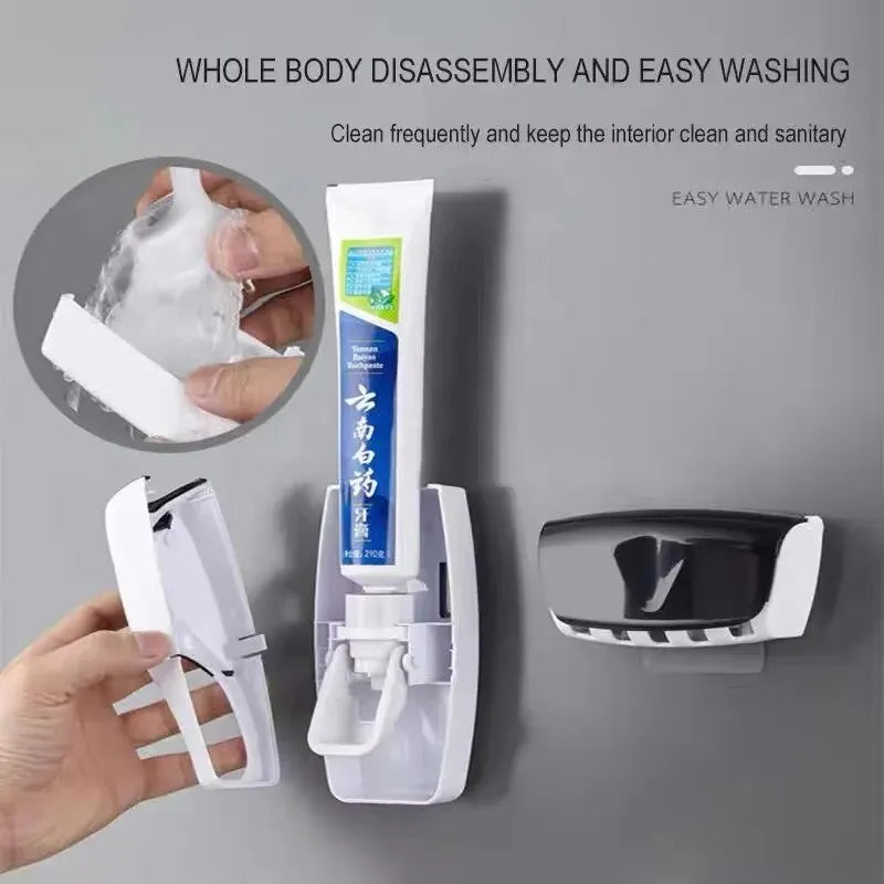 Toothbrush Holder with Automatic Toothpaste Dispenser